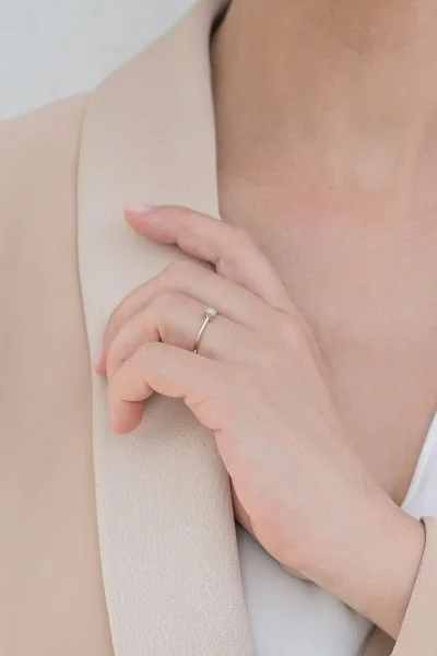 Μονόπετρο Λευκόχρυσο 18Κ Pave Διαμάντι 0.04ct