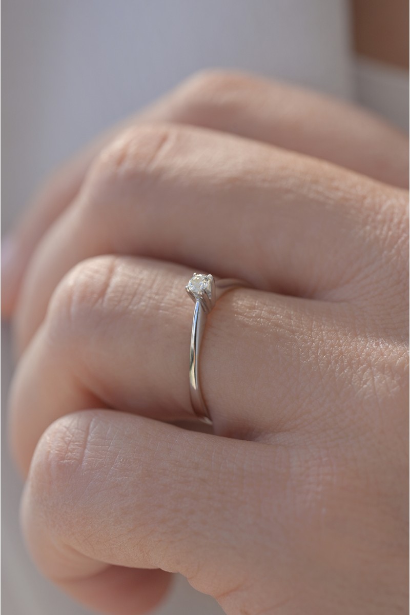 Μονόπετρο Λευκόχρυσο 18Κ Διαμάντι 0.10ct