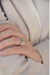 Μονόπετρο Λευκόχρυσο 18Κ Σμαράγδι 0.20Ct