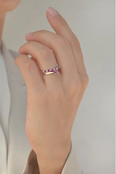 Μονόπετρο Λευκόχρυσο 18Κ Ρουμπίνι 0.28Ct