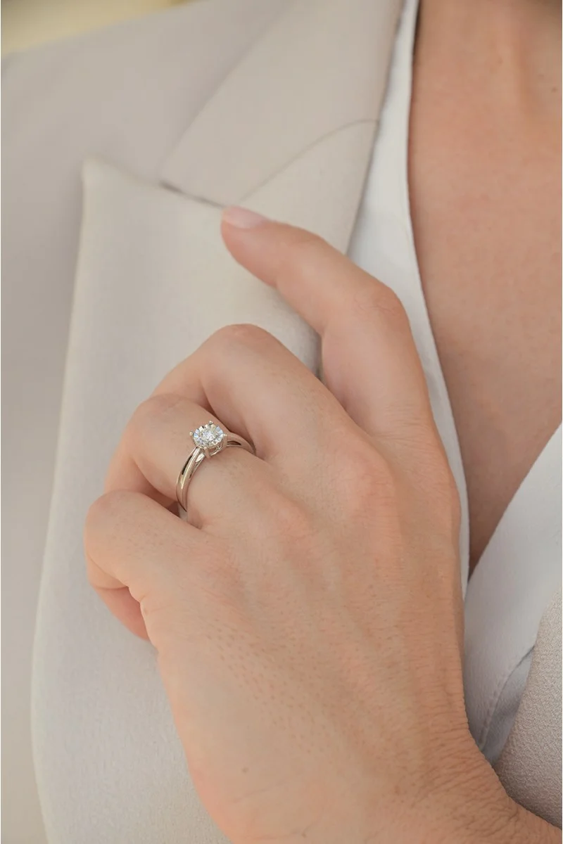 Μονόπετρο Λευκόχρυσο 18Κ Διαμάντι Diamantate 0.18 ct