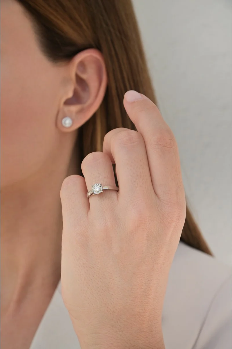 Μονόπετρο Λευκόχρυσο 18Κ Διαμάντι Diamantate 0.18 ct