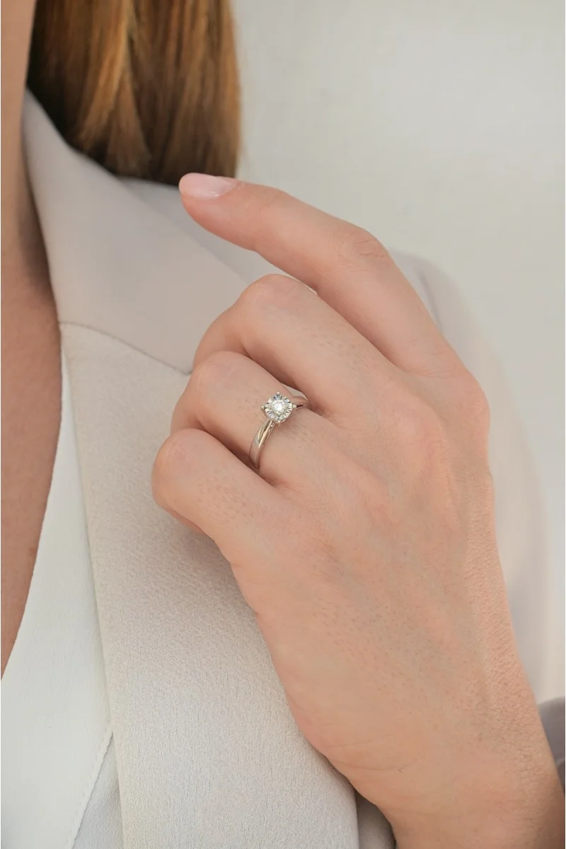 Μονόπετρο Λευκόχρυσο 18Κ Διαμάντι Diamantate 0.18 ct