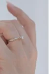 Μονόπετρο Λευκόχρυσο 18Κ Διαμάντι Φλόγα 0.11ct