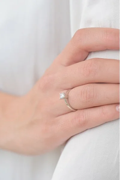 Δαχτυλίδι Λευκόχρυσο 18Κ Μονόπετρο Διαμάντι 0.42ct