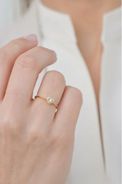 Μονόπετρο Καρδιά Διαμάντι Χρυσό 18Κ 0.10Ct