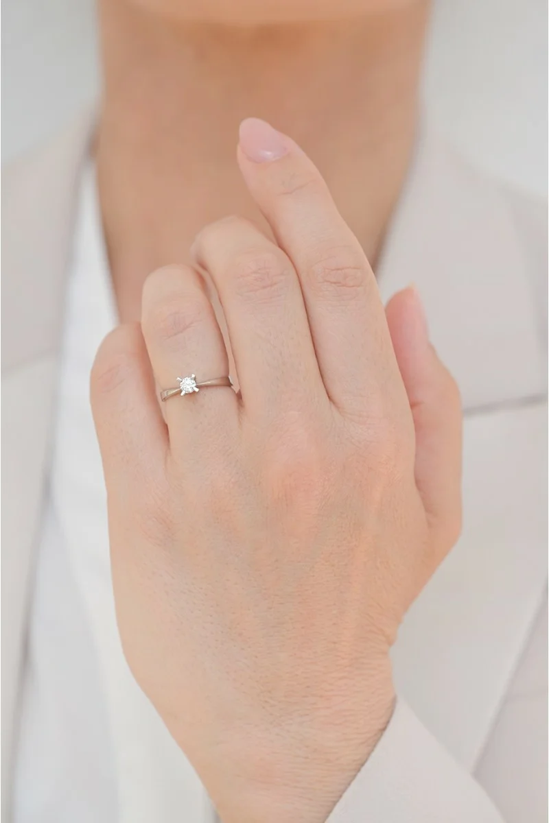 Μονόπετρο Λευκόχρυσο 18Κ Διαμάντι 0.22ct