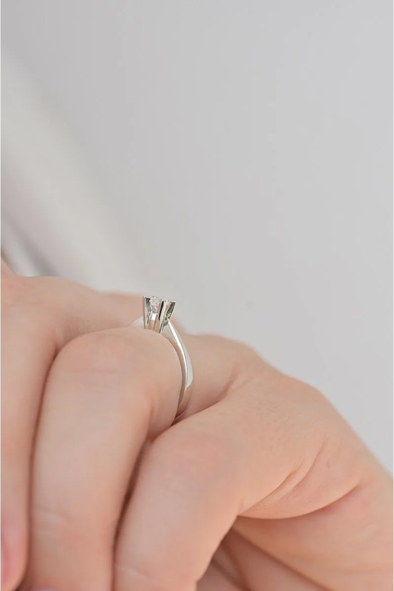 Μονόπετρο Λευκόχρυσο 18Κ Διαμάντι 0.22ct