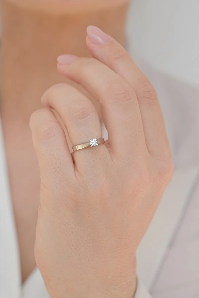 Μονόπετρο Λευκόχρυσο 18Κ Διαμάντι 0.20ct