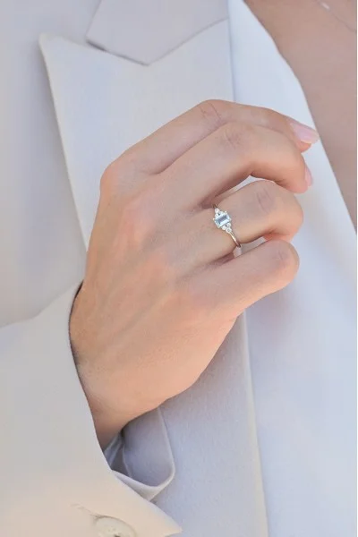 Δαχτυλίδι Λευκόχρυσο 18Κ Διαμάντι Aquamarine 0.61Ct