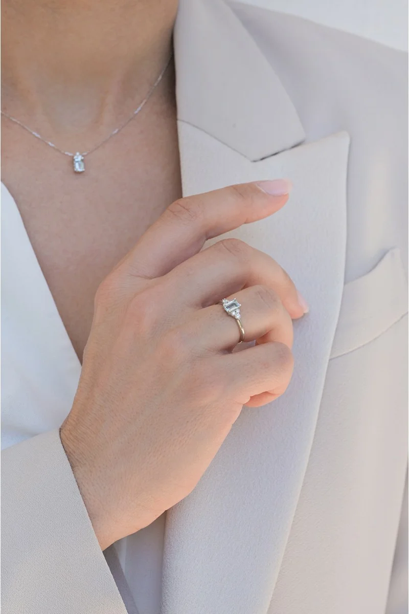 Δαχτυλίδι Λευκόχρυσο 18Κ Διαμάντι Aquamarine 0.96 Ct