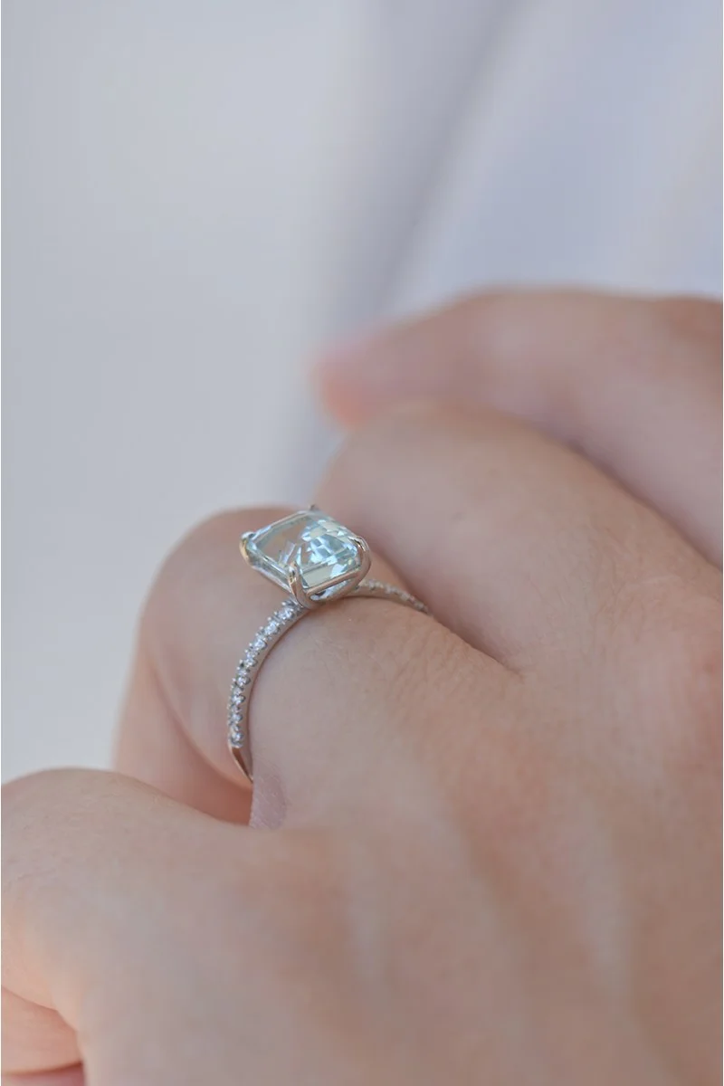Δαχτυλίδι Λευκόχρυσο 18Κ Διαμάντι Aquamarine 2.40Ct