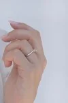 Δαχτυλίδι Φλόγα Λευκόχρυσο 18Κ Διαμάντι Pave 0.09ct