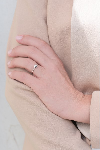 Μονόπετρο Λευκόχρυσο 18Κ Διαμάντι 0.13ct