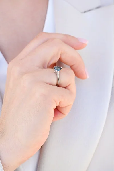 Δαχτυλίδι Μονόπετρο Λευκόχρυσο 18Κ London Blue 1.18Ct