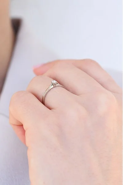 Μονόπετρο Λευκόχρυσο 18Κ Διαμάντι Minimal 0.08ct