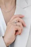 Δαχτυλίδι Λευκόχρυσο 18Κ Διαμάντι Pave Hallo 0.71ct