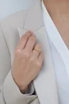 Δαχτυλίδι Ροζ Χρυσό 18Κ Διαμάντι Φλόγα 0.06ct
