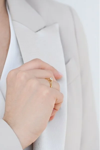 Δαχτυλίδι Κίτρινο Χρυσό 18Κ Διαμάντι Pave 0.16ct