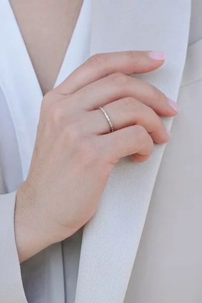 Δαχτυλίδι Λευκόχρυσο 18Κ Διαμάντι Σειρέ Baguette 0.13Ct