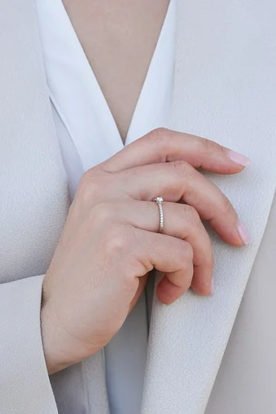 Δαχτυλίδι Λευκόχρυσο 18Κ Διαμάντι Σειρέ 0.24ct