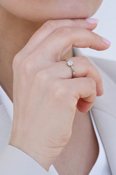 Δαχτυλίδι Λευκόχρυσο 18Κ Διαμάντι Pave 0.15ct