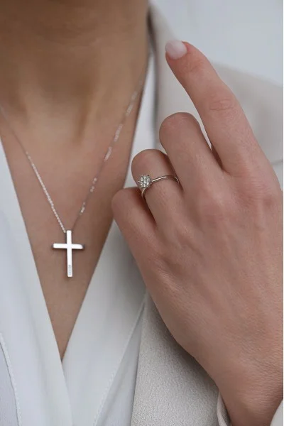 Δαχτυλίδι Λευκόχρυσο 18Κ Διαμάντι Pave 0.22ct