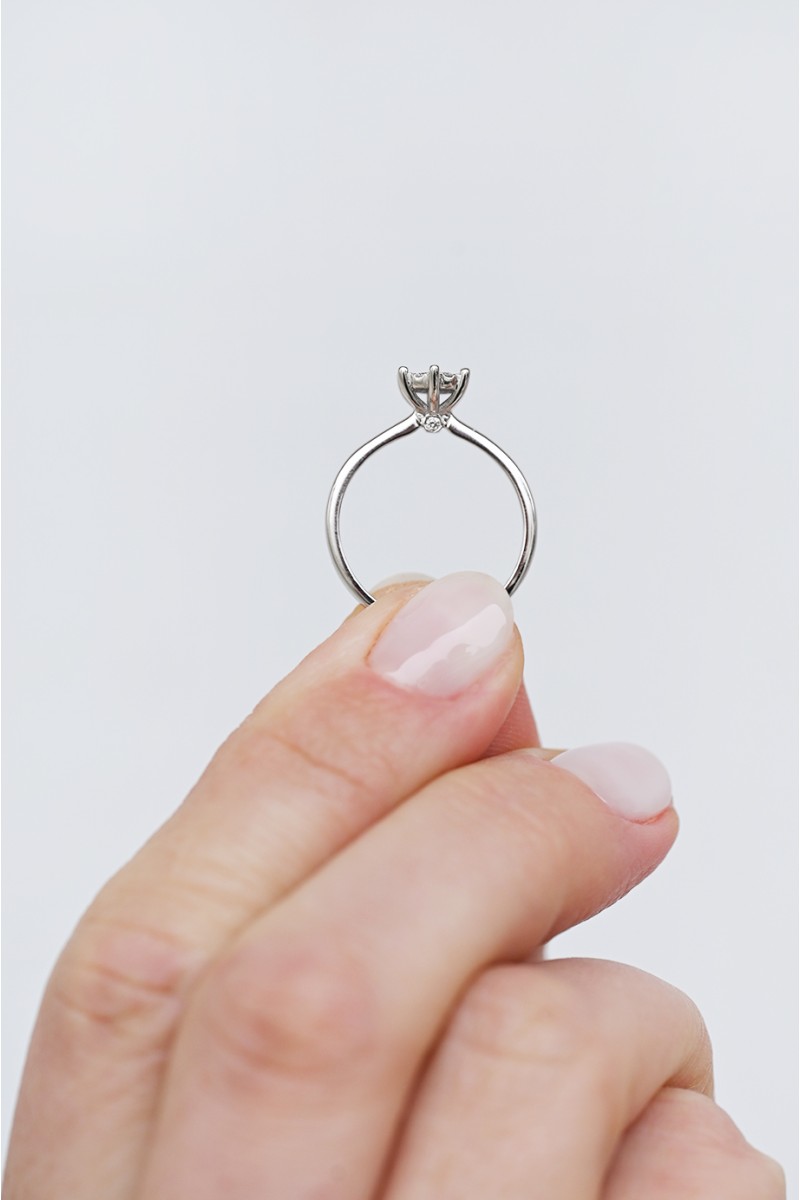 Δαχτυλίδι Λευκόχρυσο 18Κ Διαμάντι Pave 0.22ct