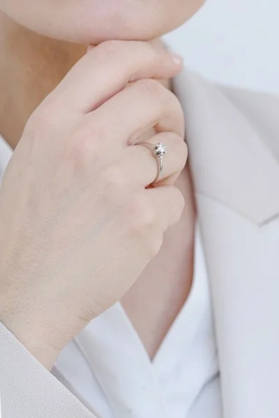 Δαχτυλίδι Μονόπετρο Λευκόχρυσο 18Κ Διαμάντι 0.22ct