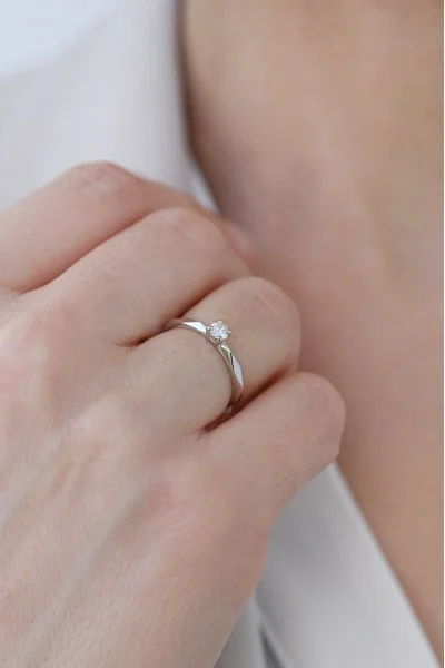 Δαχτυλίδι Μονόπετρο Λευκόχρυσο 18Κ Διαμάντι 0.21ct