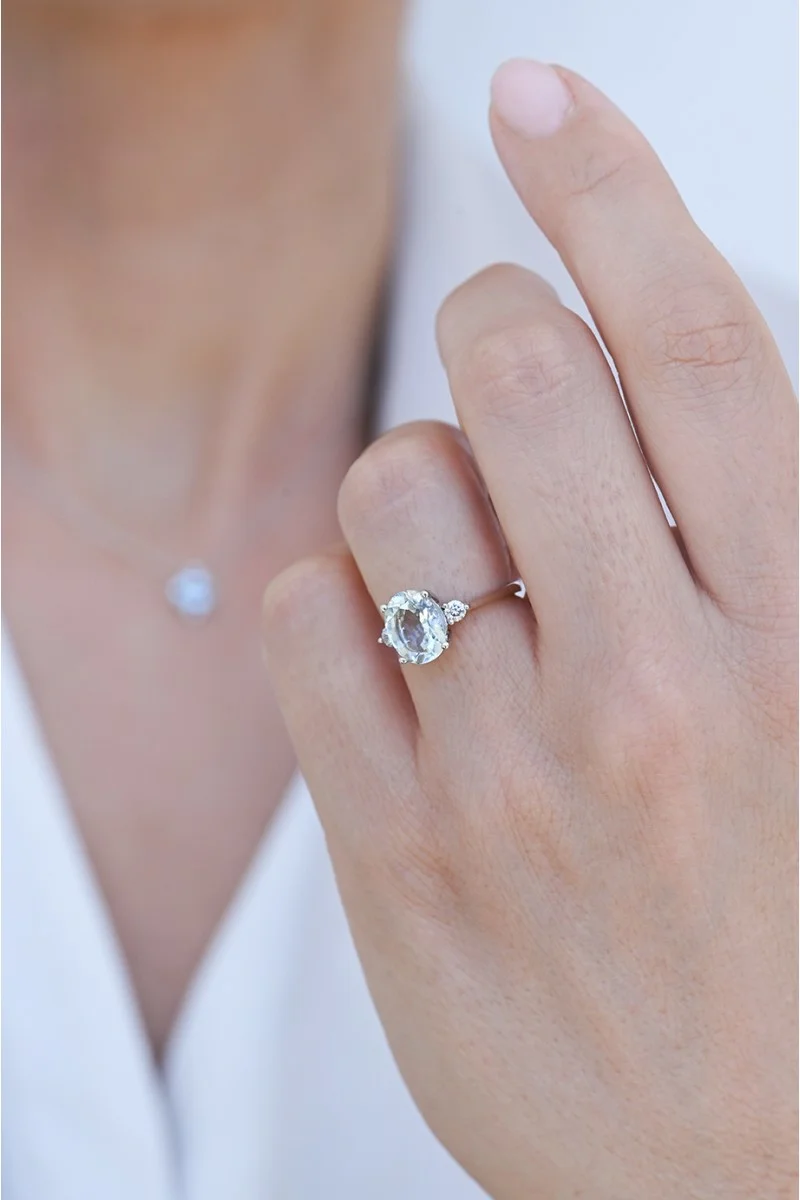 Δαχτυλίδι Λευκόχρυσο 18Κ Διαμάντι Aquamarine 2.27Ct