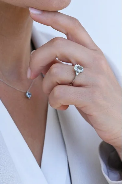 Δαχτυλίδι Λευκόχρυσο 18Κ Διαμάντι Aquamarine 2.27Ct