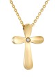 Κολιέ Xρυσό 18Κ Σταυρός με Διαμάντια Brillant 0.03Ct