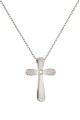 Κολιέ Λευκόχρυσο 18Κ Σταυρός με Διαμάντια Brillant 0.014Ct Διπλής Όψης