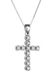 Κολιέ Λευκόχρυσο 18Κ Σταυρός με Διαμάντια Brillant 0.16Ct