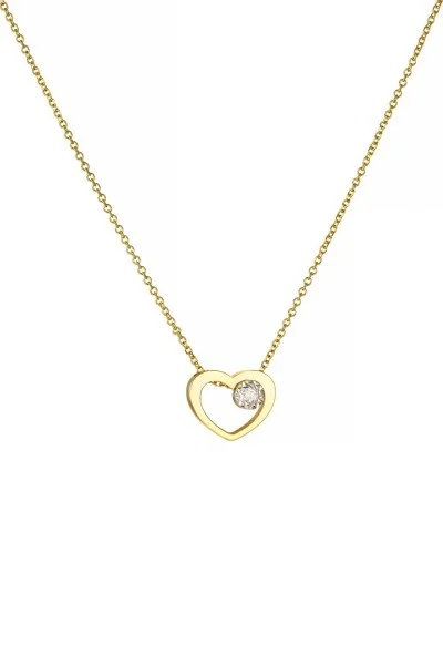 Κολιέ Xρυσό 18Κ Καρδιά 0.01Ct