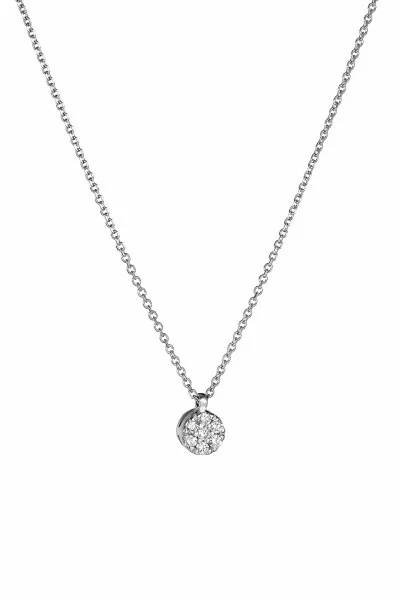 Κολιέ Elite Pave Λευκόχρυσο 18Κ 0.09Ct