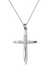 Κολιέ Λευκόχρυσο 18Κ Σταυρός με Διαμάντια Brillant 0.14ct