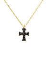 Κολιέ Xρυσό 18Κ Σταυρός Black Diamonds 0.06Ct