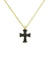 Κολιέ Xρυσό 18Κ Σταυρός Black Diamonds 0.06Ct