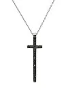 Σετ Σταυρός με Αλυσίδα Λευκόχρυσο 18Κ Brillant Black Diamonds 0.10Ct
