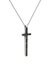 Σετ Σταυρός με Αλυσίδα Λευκόχρυσο 18Κ Brillant Black Diamonds 0.10Ct