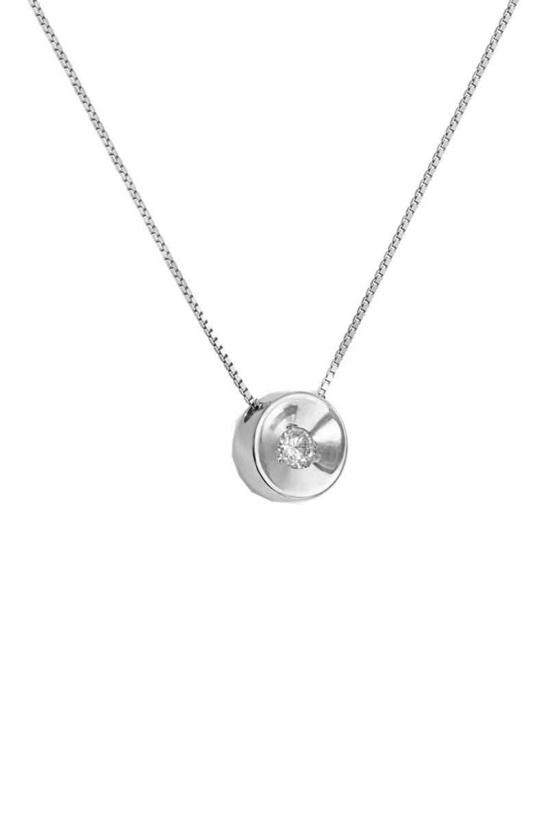 Κολιέ Λευκόχρυσο 18Κ Κύκλος 0.09Ct