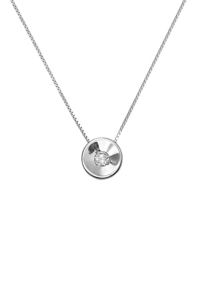 Κολιέ Λευκόχρυσο 18Κ Κύκλος 0.09Ct