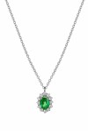 Κολιέ Λευκόχρυσο 18Κ Σμαράγδι Brillant 0.29CT