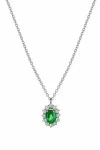 Κολιέ Λευκόχρυσο 18Κ Σμαράγδι Brillant 0.29CT