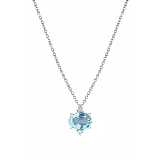Κολιέ Λευκόχρυσο 18Κ Διαμάντι Aquamarine 0.73Ct