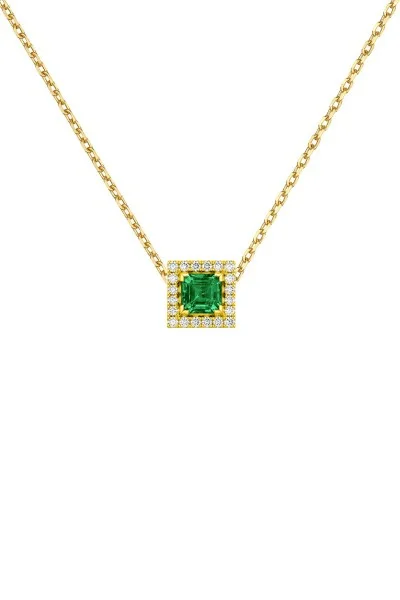 Κολιέ Χρυσό 18Κ Σμαράγδι Brillant 0.39CT