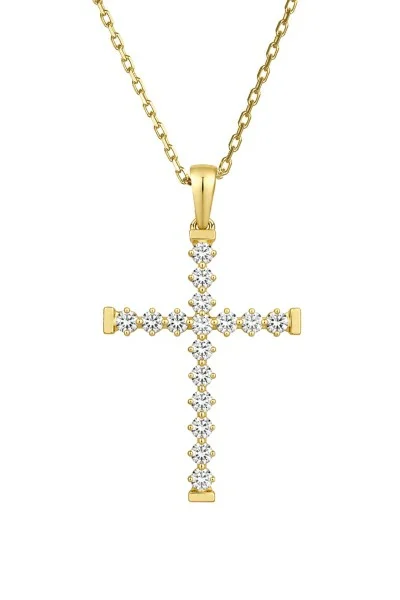 Κολιέ Χρυσό 18Κ Σταυρός με Διαμάντια Brillant 0.16Ct