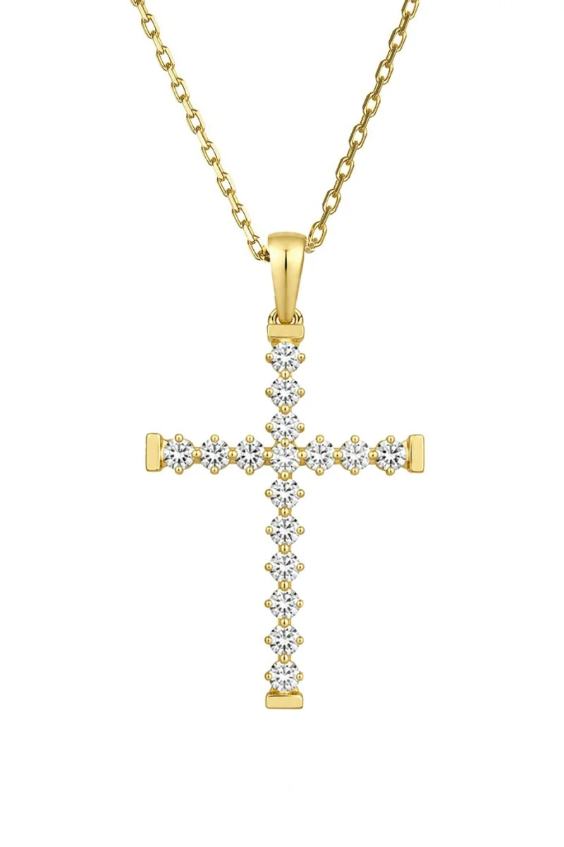Κολιέ Χρυσό 18Κ Σταυρός με Διαμάντια Brillant 0.16Ct